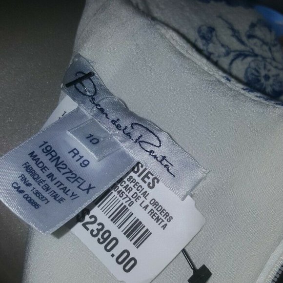 ◇$2,390 NEW OSCAR DE LA RENTA WHITE RED FLORAL MIDI RUNWAY DRESS 12 - Picture 8 of 14